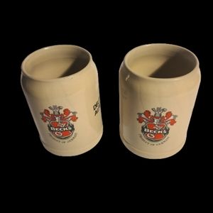 West Germany Beck's Beer Stein Mug Set of 2 Deutsches Alpenfest